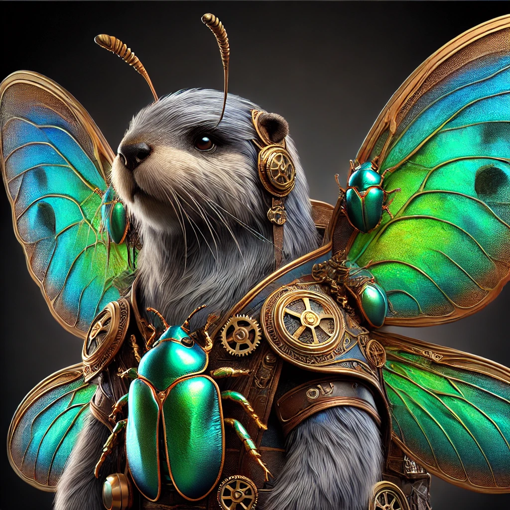 Loutre humanoïde aux ailes insectoïdes